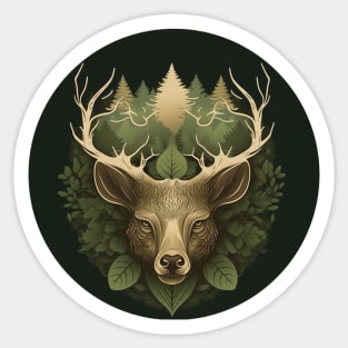 Nature Lover Deer Bear - Designs for a Green Future and Hunters Sticker